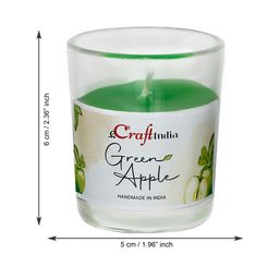 eCraftIndia Set Of 5 Green Apple Scented Jar Candles image 3