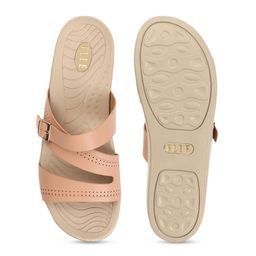 ELLE Open Toe Textured Flatform Heels with Buckles image 4