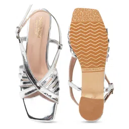 Sole Saga Cross Strap Open Toe Block Heels image 4