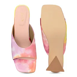 PANAHI Printed Open Toe Block Heels image 2