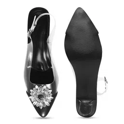 Try Me Embellished Pointed Toe Backstrap Block Heel Mules image 2