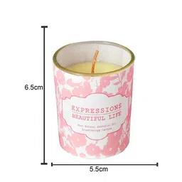 TAYHAA Pink & White 3 Pieces Printed Aroma Fusion Illuminated Candles image 2