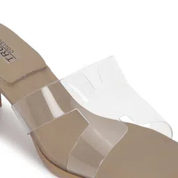 Truffle Collection Embellished PU Block Mules image 2