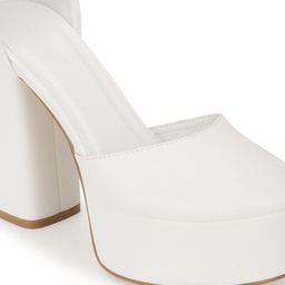 Truffle Collection Suede Block Heels With Ankle Loop image 4