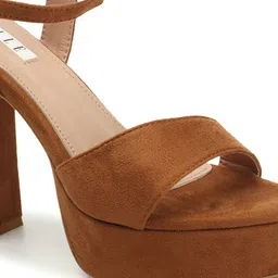 ELLE Open Toe Block Heels with Buckles image 5
