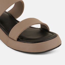 Mast & Harbour Khaki Open Toe Block Heels image 5