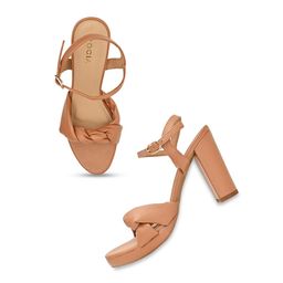 Rocia Textured Open Toe Platform Heels image 5