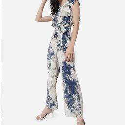 BAESD Abstract Printed Ruffled Waist Tie-Up Basic Jumpsuit image 5