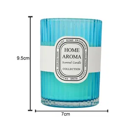 TAYHAA  Home Aroma Blue Textured Scented Jar Candle image 3
