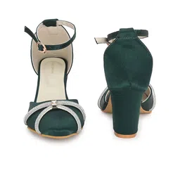 CLOG LONDON Pointed Toe Embellished Block Heels With Ankle Loop image 5