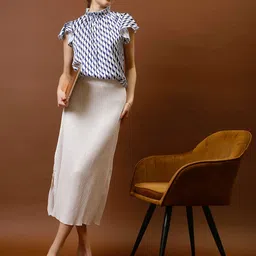Athena Immutable Geometric Print Ruffles Top image 1