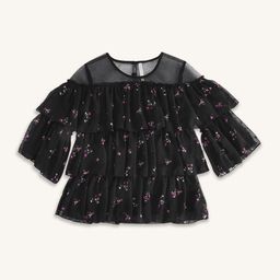 Pantaloons Junior Girls Floral Print Ruffles Top-image-65