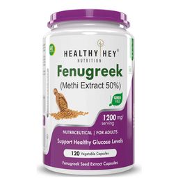 HealthyHey Nutrition Fenugreek (Methi Extract 50%), 120 capsules-image-80