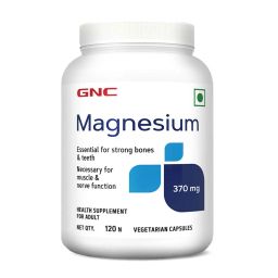 GNC Magnesium (370mg),  Unflavoured  120 capsules -image-1