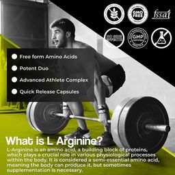 Health Veda Organics L Arginine 1000 mg,  60 capsules  image 5