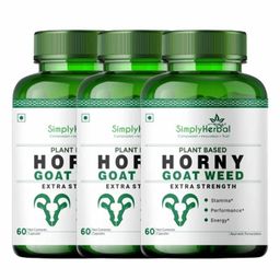 Simply Herbal Horny Goat Weed Extract (Pack of 3),  60 capsules -image-44