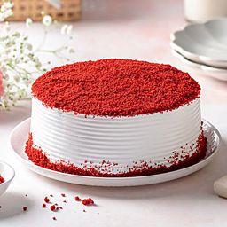 Red Velvet Fresh Cream Cake Half kg Eggless-image-17