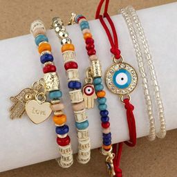 DressBerry Set Of 6 Gold-Plated Multi layer Bracelet-22