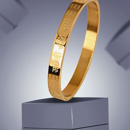 MEENAZ Men Gold-Plated Stainless Steel Kada Bracelet-image-62