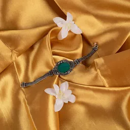 SOHI Women Green Gold-Plated Link Bracelet-picture-30
