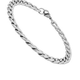 NAKABH Men Silver Plated Stainless Steel Chain Bracelet-image-52