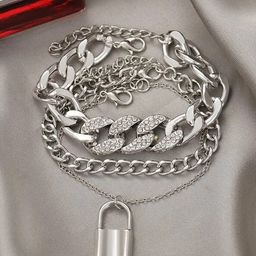 Jewels Galaxy Women Silver-Plated Link Bracelet-image-11