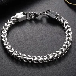 MEENAZ Men Silver-Plated Stainless Steel Link Bracelet-image-63