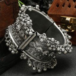 YouBella Women Silver-Plated Artificial Beads Cuff Bracelet-39