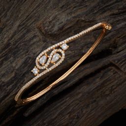 Kushal's Fashion Jewellery Gold-Plated Cubic Zirconia Studded Kada Bracelet-56