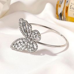 Jewels Galaxy Women Brass Silver-Plated Cuff Bracelet-image-75