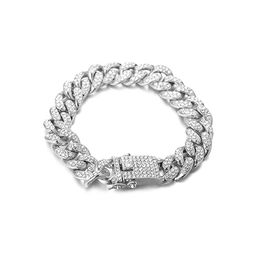 VIEN Silver-Plated Cubic Zirconia Link Bracelet-14