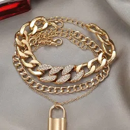 Jewels Galaxy Women Gold-Plated Multistrand Bracelet-42