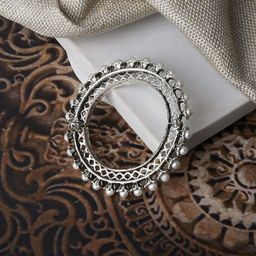 TEEJH Women Pearls Oxidised Silver-Plated Bangle-Style Bracelet-image-11