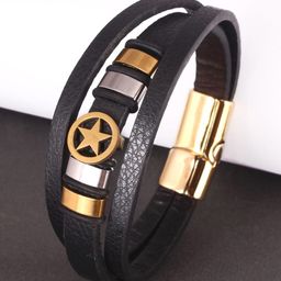 The Roadster Lifestyle Co Men Gold Plated Multistrand Bracelet-image-77