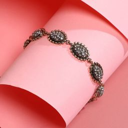 SOHI Gold-Plated Crystal Studded Charm Bracelet-image-29