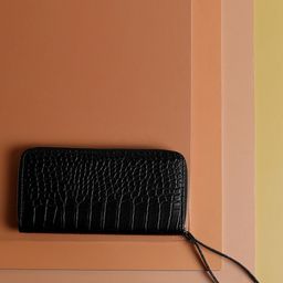 HAUTE SAUCE by Campus Sutra Women Black Textured PU Zip Around Wallet-13