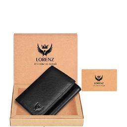 LORENZ Men Leather Three Fold Wallet-image-69
