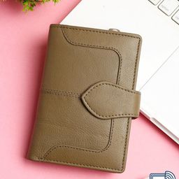 Teakwood Leathers Women Beige Textured Leather Three Fold Wallet-56