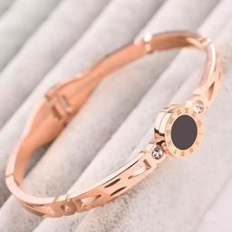 MYKI Women Rose Gold-Plated Cubic Zirconia Kada Bracelet-image-97