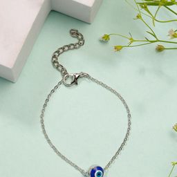 NVR Women Brass Silver-Plated Link Bracelet-17