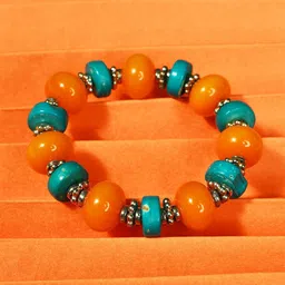 Bamboo Tree Jewels Silver-Plated Elasticated Stretchable Beaded Bracelet-image-66