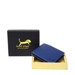 WILD EDGE Men Blue & Red Leather Two Fold Wallet-16