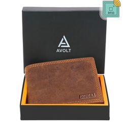 AVOLT Men Tan Leather Two Fold Wallet-image-23