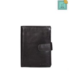Sassora Men Black Buckle Detail Leather Two Fold Wallet-image-28