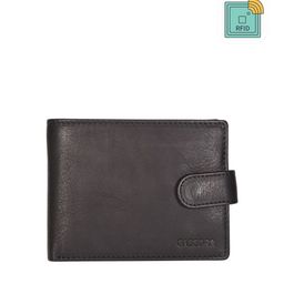Sassora Men Black Buckle Detail Leather Two Fold Wallet-image-36