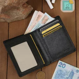LOUIS STITCH Men Black Leather Two Fold Wallet-40