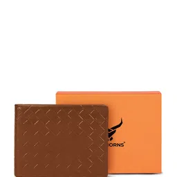 REDHORNS Men Geometric Textured Leather Two Fold Wallet-49