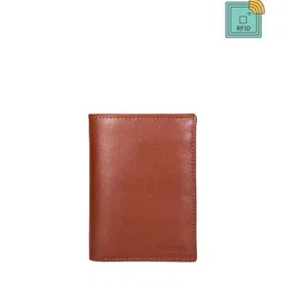 Sassora Men Brown RFID Leather Two Fold Wallet-image-18