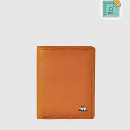 BROWN BEAR Men Camel Brown & Black Leather Two Fold Wallet-picture-4