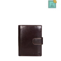 Sassora Men Brown Leather RFID Two Fold Wallet-image-19